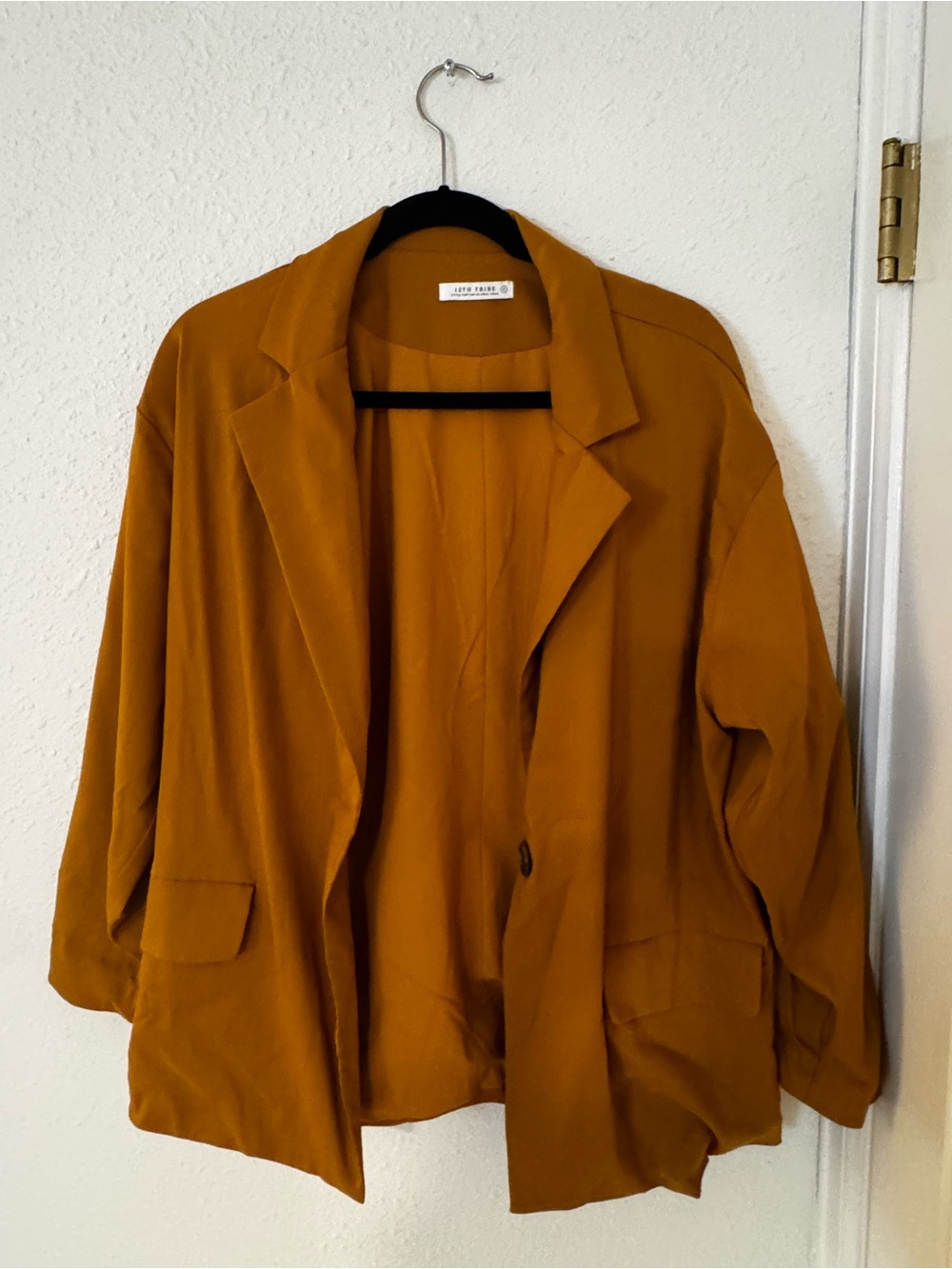 12th Tribe- Mustard Open-Front Blazer Jacket- small